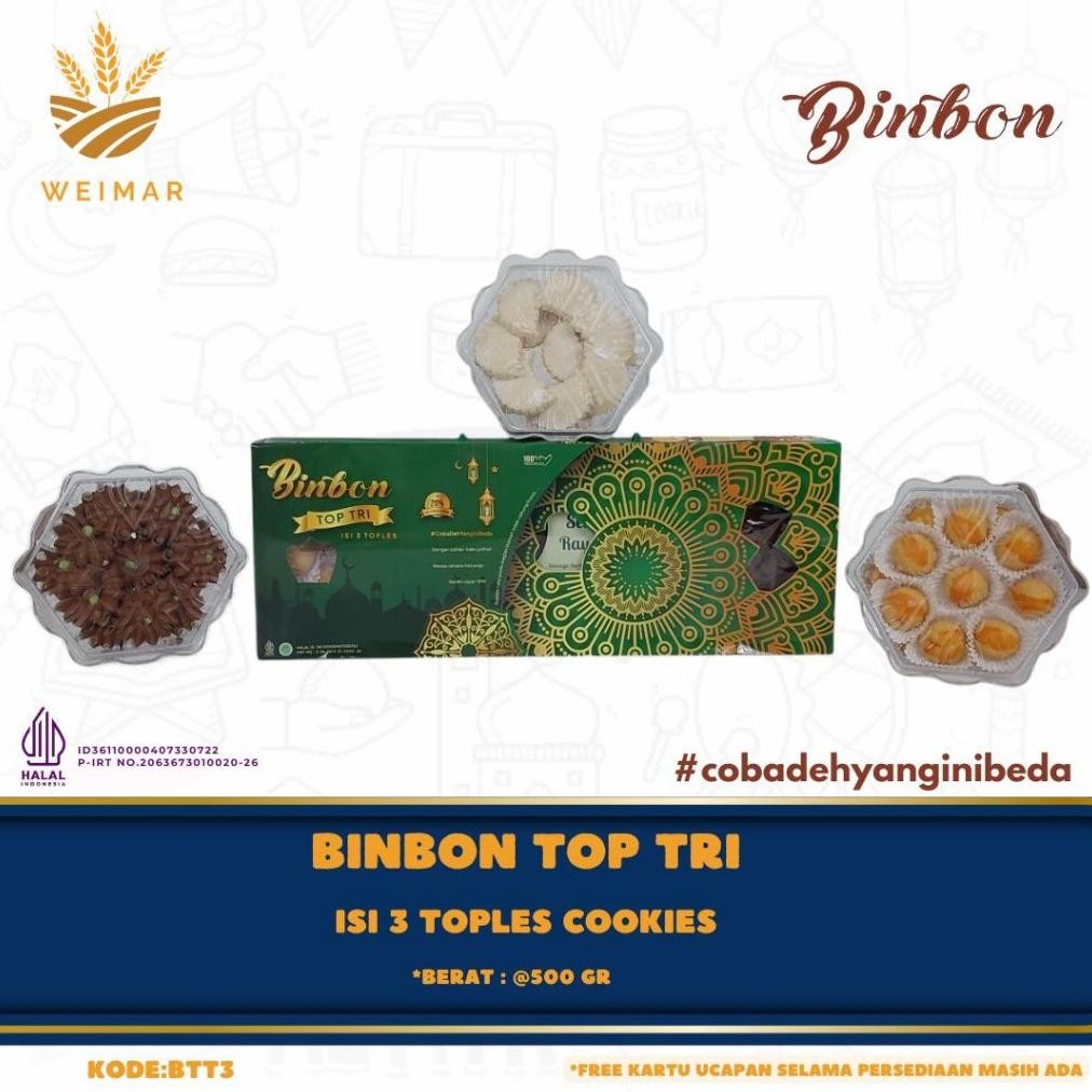

COD Binbon Top Tri - Isi 3 Toples Cookies Lebaran ke-125