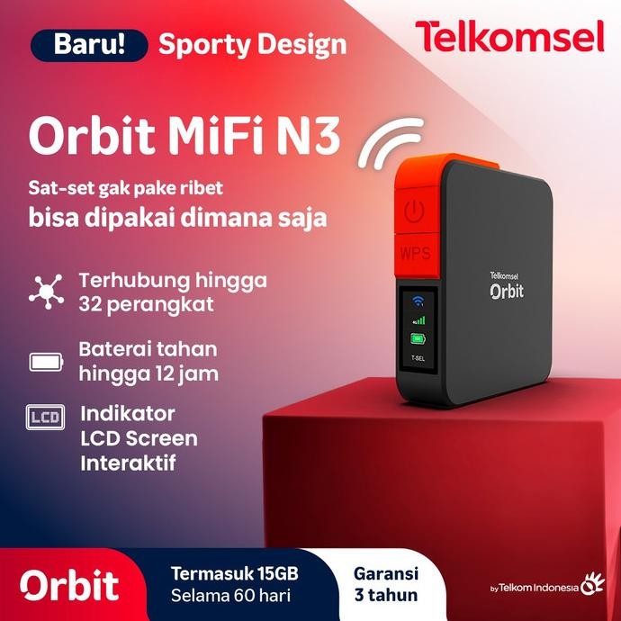 * Telkomsel Orbit Mifi N3 - Hkm M23 Modem Mifi Wifi 4G Portable High Speed Bonus Data *