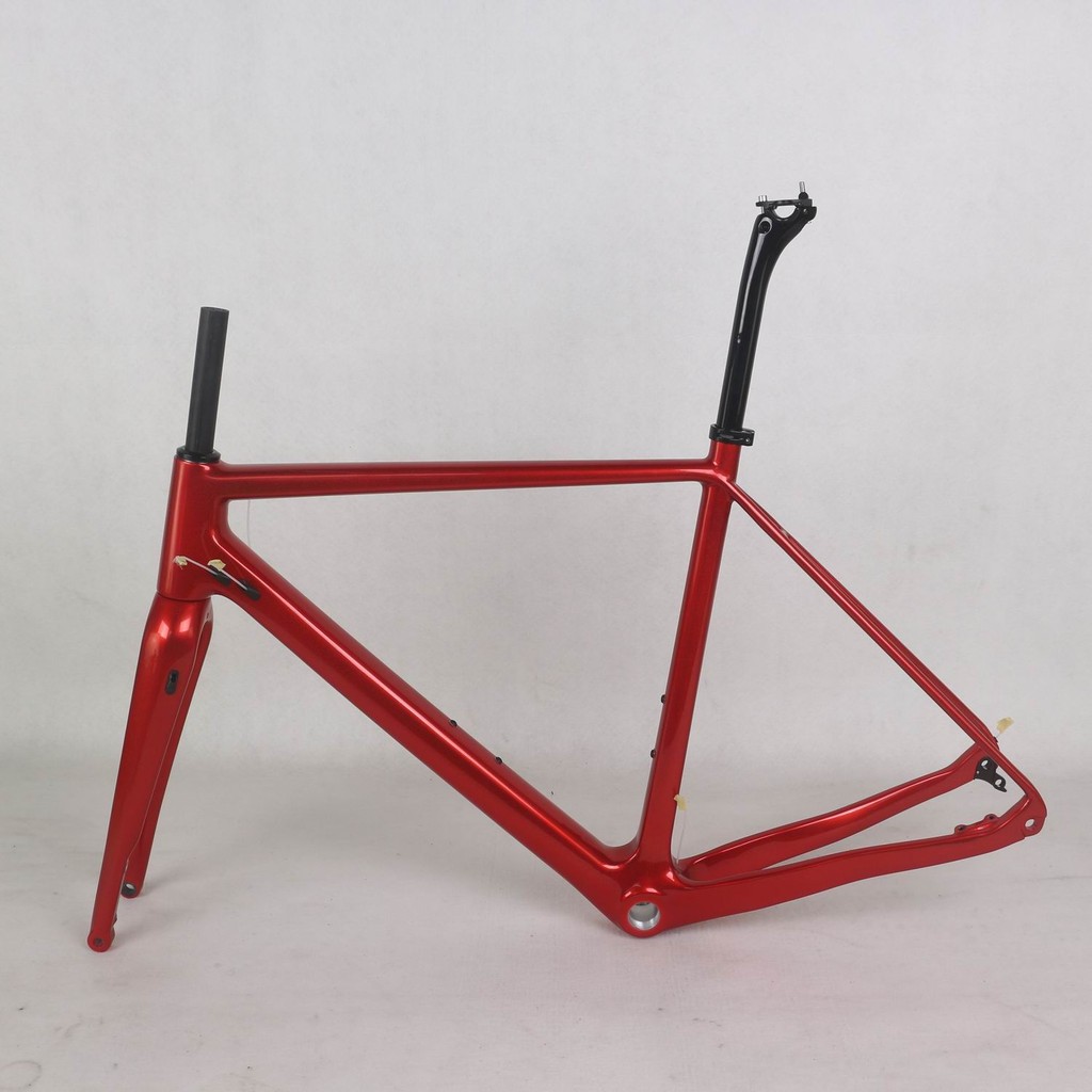 HONYA Carbon Fiber Gravel Bike Frame for Men, Red Chameleon, GR029, Bicycle Competition, Factory Des