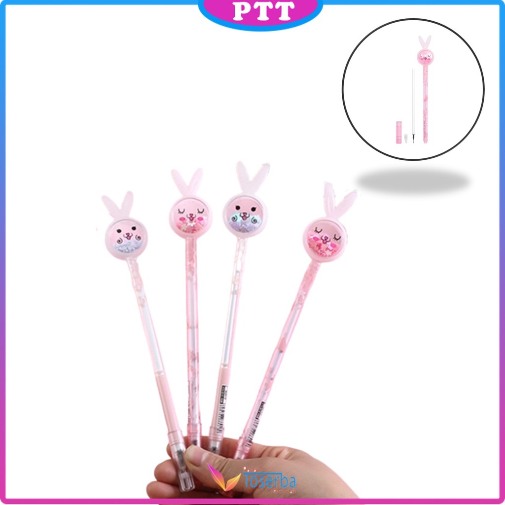 

Promo Pena Gliter Karakter Payet Bunny Lucu Black Ink Gel Pulpen Murah Bolpen Pastel Alat Tulis