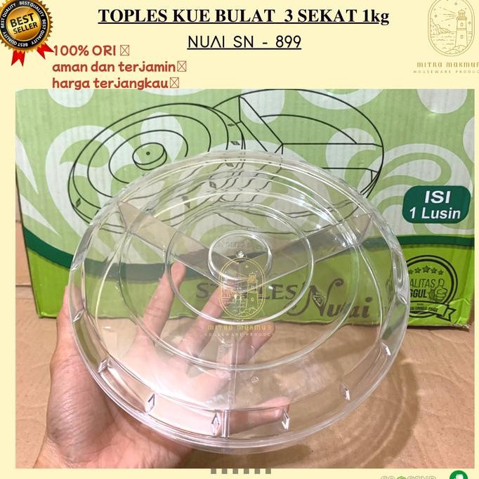 

Toples Kue Kering Bulat 3 Sekat Nuai Sn-899 / Toples Lebaran @ 1 Lusin Original Dan Terpercaya
