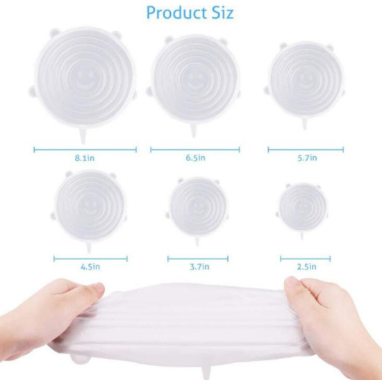 

24 Paket Silikon Food Cover Cover Tutup Penutup Makanan Serbaguna Silicon Elastis Karet Mangkok Buah