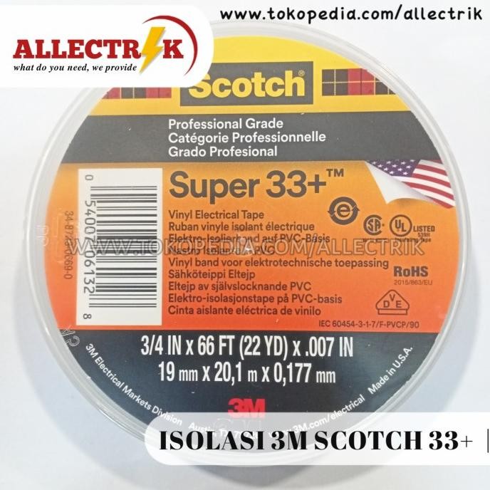 

Ready Scotch 33+ 3m isolasi listrik