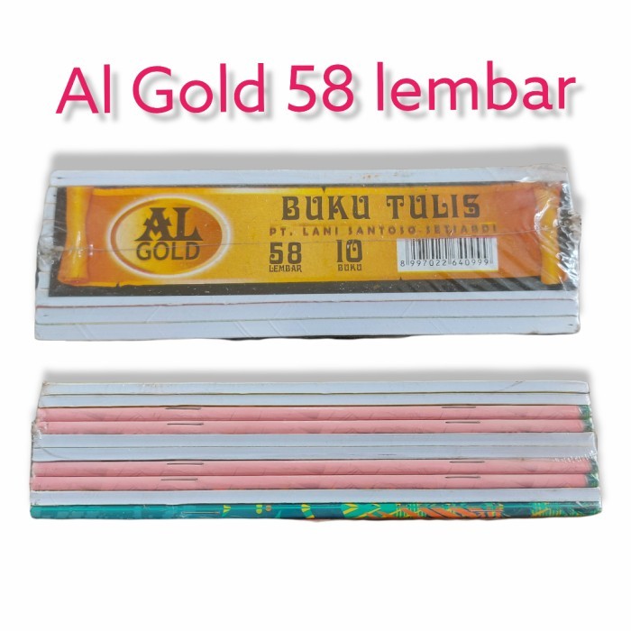 

BERKUALITAS VUKU TULIS AL GOLD 58 LEMBAR 1PAK ISI 10 BUKU KODE 752