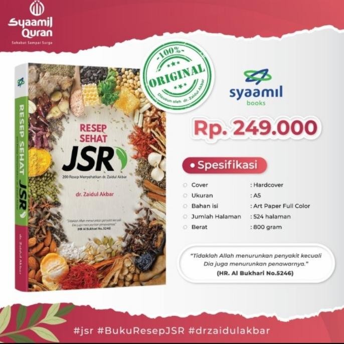 

Terlaris Buku Resep Sehat Jsr Jurus Sehat Rasulullah -Zaidul Akbar Original Sya Ready Stok