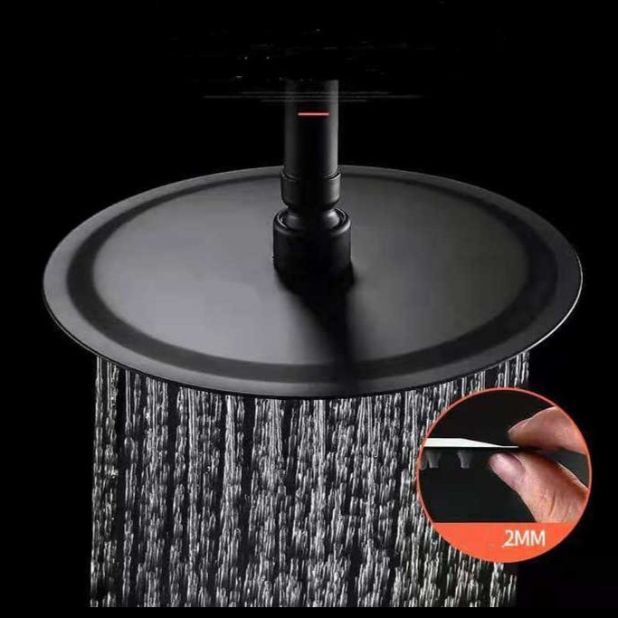 Wall Shower 10 inch Stainless Hitam 10B Rainfall Wall Shower BLack 11B