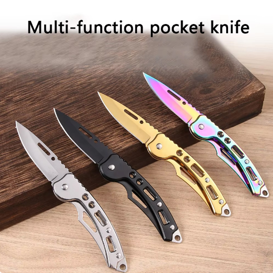 New Stainless Steel Keychain Folding Knife Outdoor Carrying Knife Mirror Sharp Pocket Knife Fruit Kn