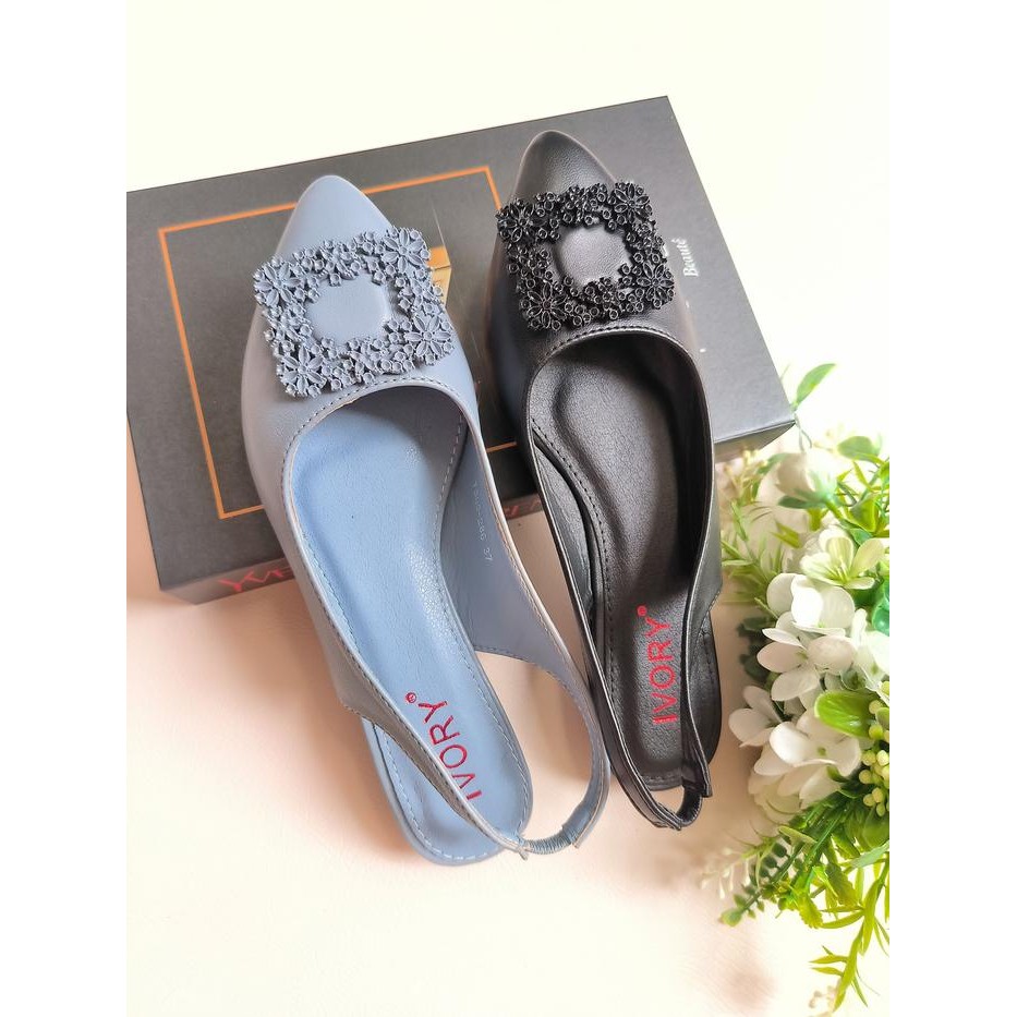 IVORY Sepatu Flat Wanita Terbaru Tali Belakang TS383-286