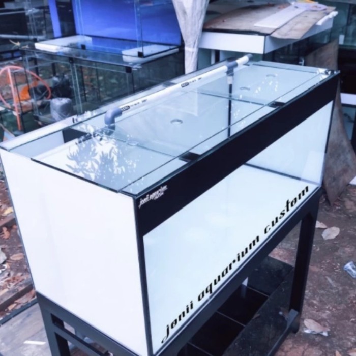 custom aquarium 75x45x45 kaca full 8 mili , tutup kaca 75cm 2 lembar