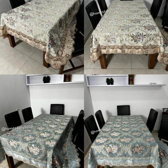 Sale Taplak Meja Makan Kain Katun Renda Kristik Bordir Premium Persegi