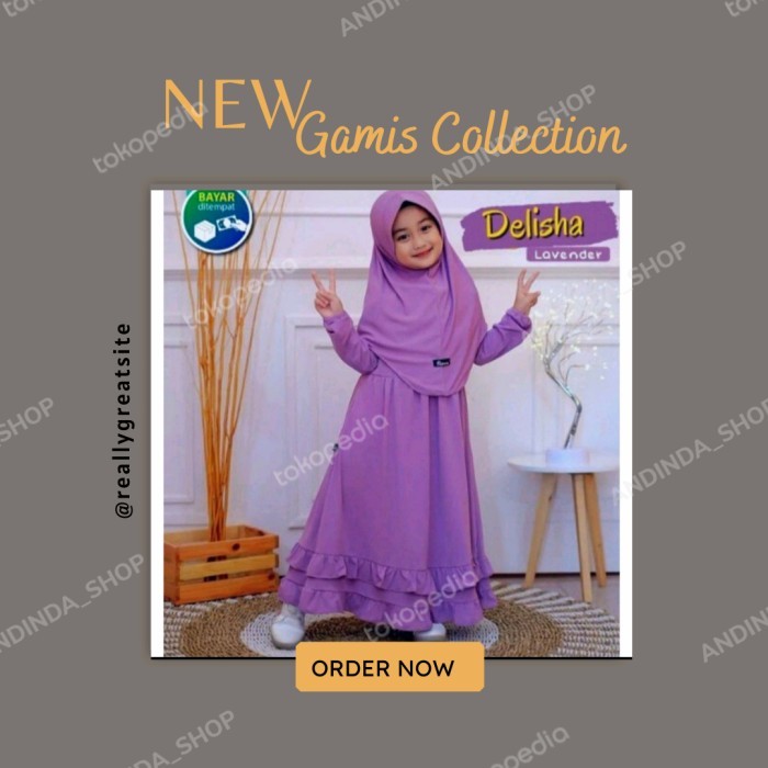FA300 gamis anak perempuan/baju gamis delisha anak 2-8 tahun TERBARU SALE