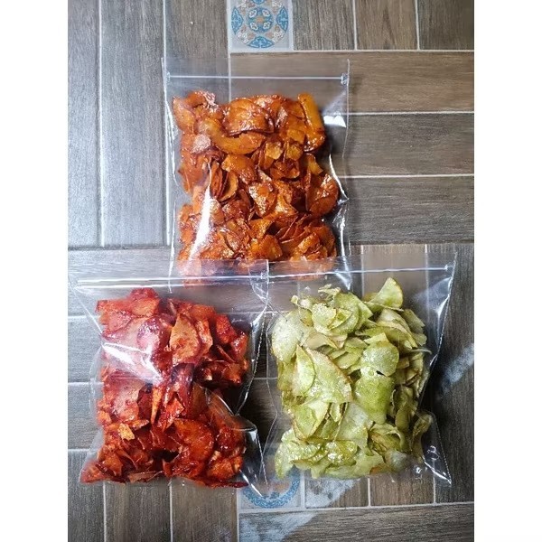 

HEMAT Kripik Singkong Pedas Manis 250 Gram - Balado, Rujak, Cabai Ijo