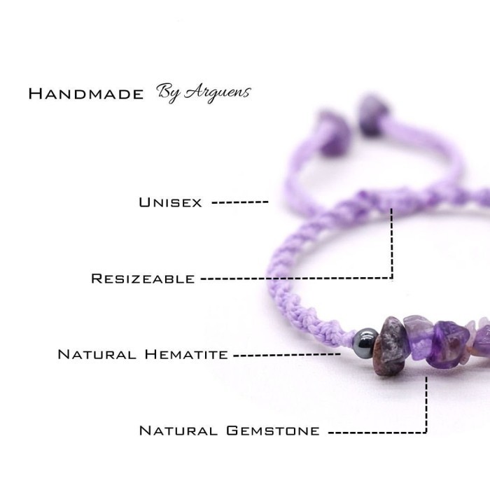 

OBRAL Gelang Batu Alam Asli - Chips - Tali Macrame