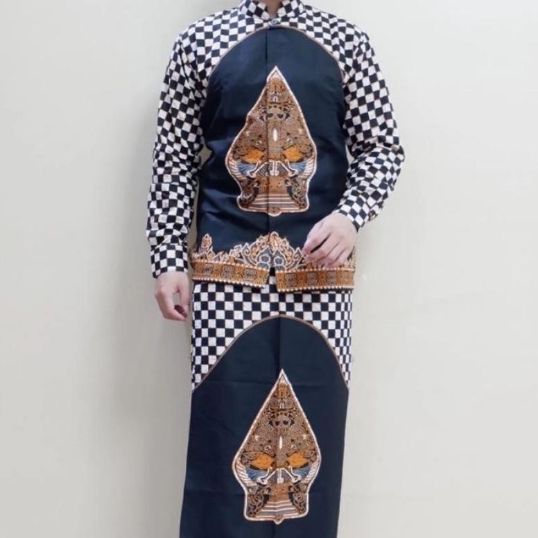 COD (BISA COD)koko & sarung busana muslim baju koko setelan sarcel Setelan Baju Koko dan Sarung Dewa