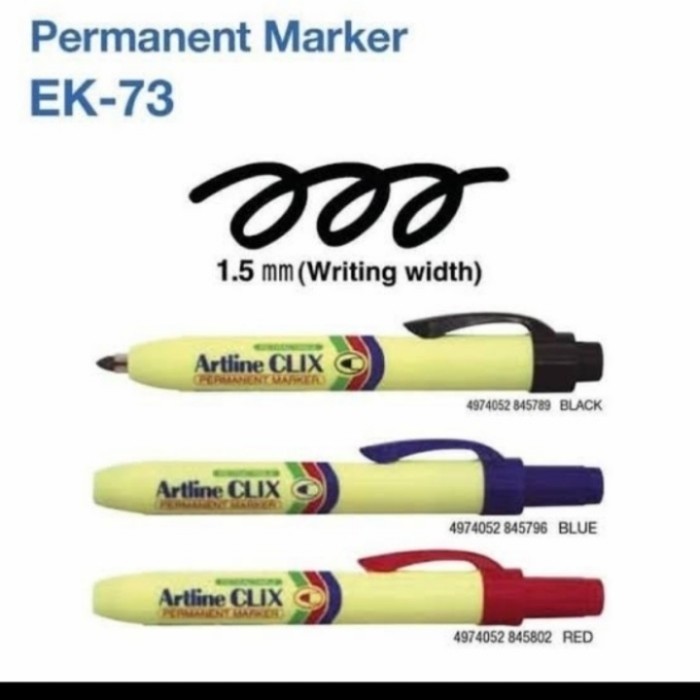 

Spidol Permanent Marker Clix Artline EK 73 perlusin