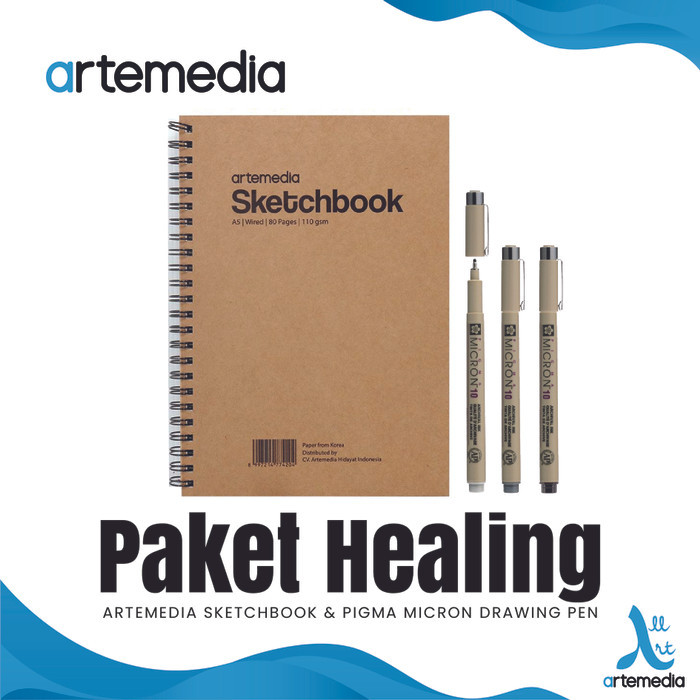 

Paket Healing Artemedia Sketchbook & Pigma Micron Drawing Pen