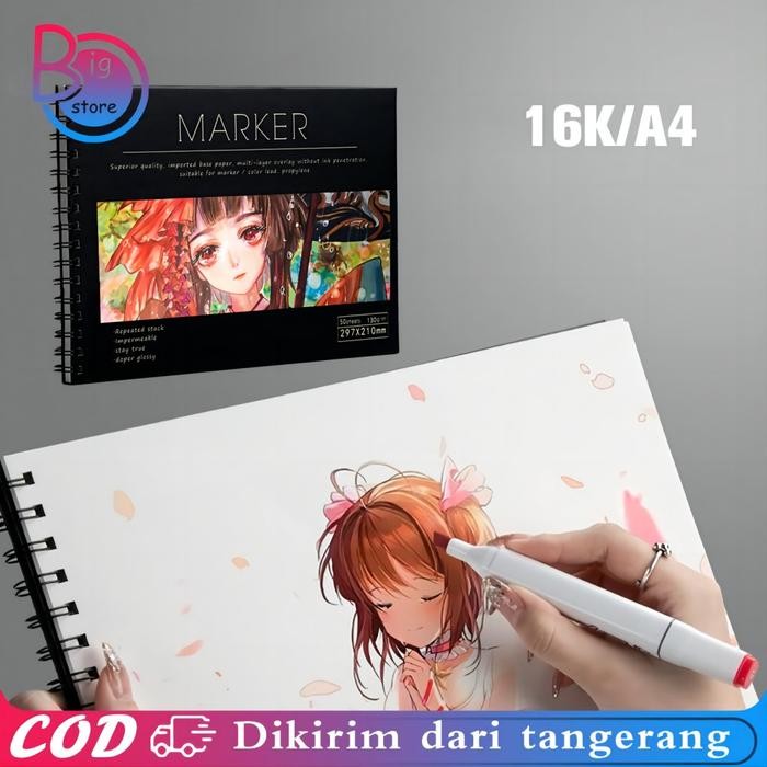 

Marker Pad Sketchbook 50 Sheets No Penetration Drawing Paper Untuk Marker Pen