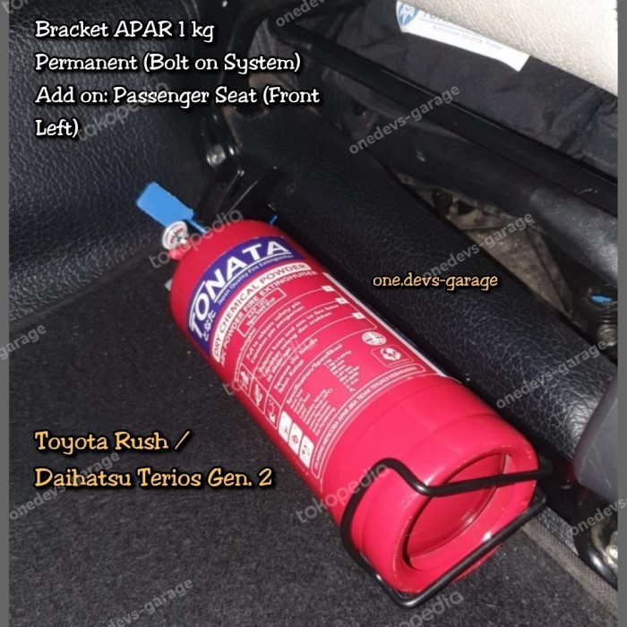 Ready Bracket Dudukan APAR di Kaki Jok Mobil Toyota Rush / Terios Gen 2