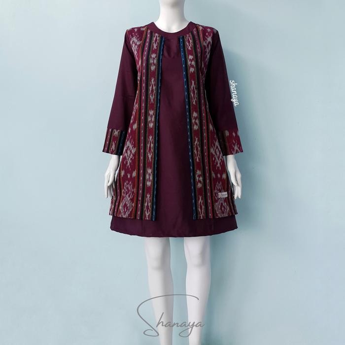Shanaya Batik Tunik Tenun Fahira Tenun Troso Baju Batik Wanita Batik Kerja Bisa Couple Set Tenun