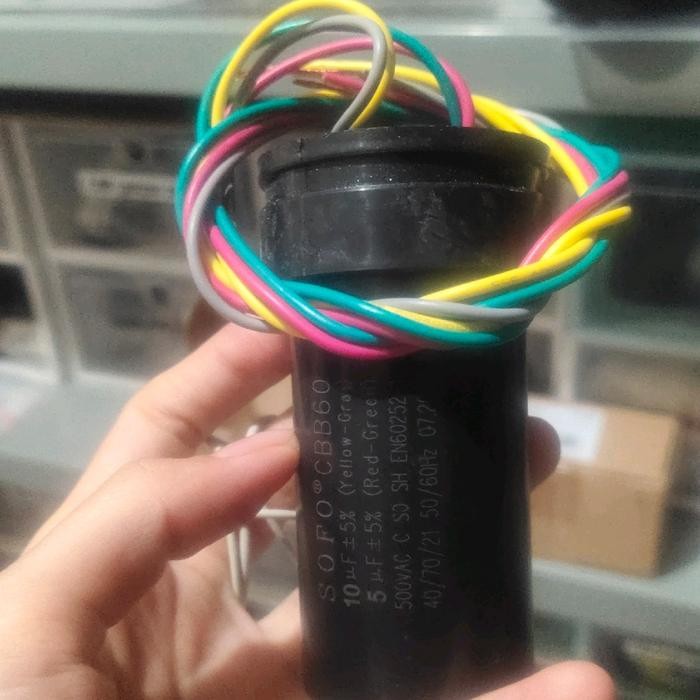 kapasitor mesin cuci polytron cbb 60 sofo 10+5uf original Listrik