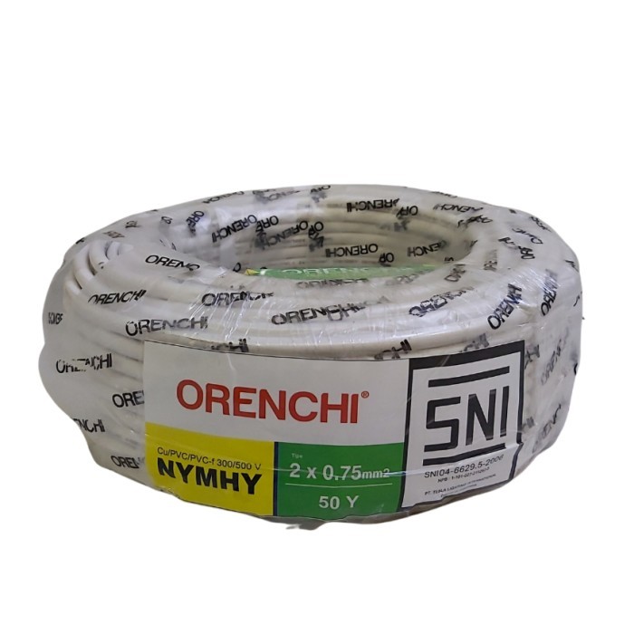 Kabel NYMHY Orenchi 2 x 0.75 SNI Kabel Listrik Serabut Tembaga 2x0.75
