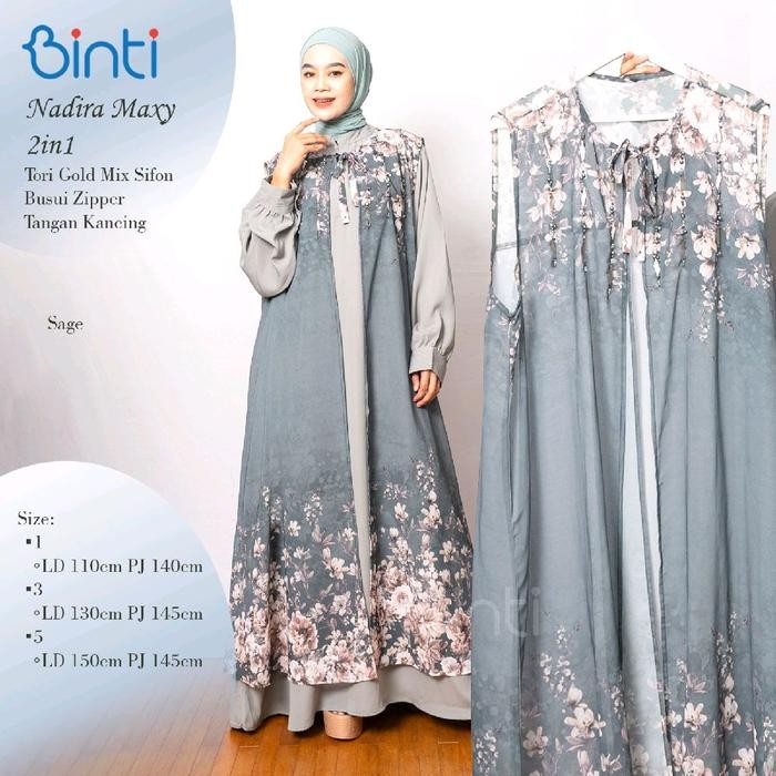 N Dress Jumbo Ld 110-150Cm Bahan T Gold Mix Sifon By Binti Gamis Jumbo Muslim Panjang Syari Wanita