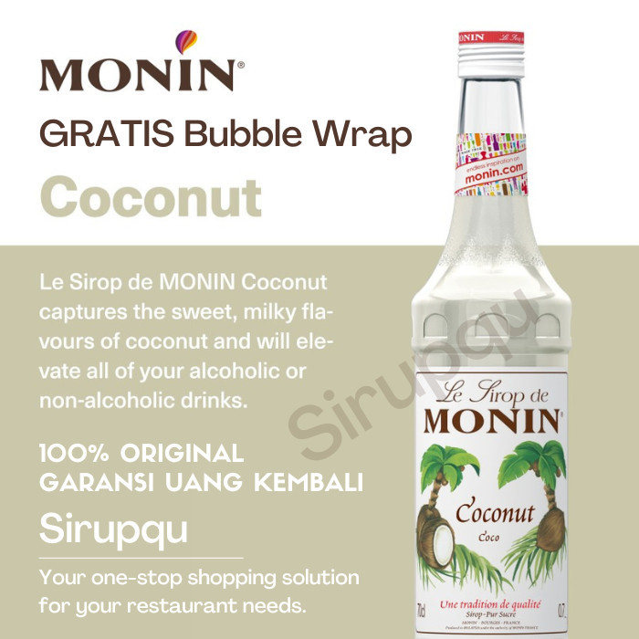 

MONIN Coconut syrup 70 CL 700 mL / Sirup / Cafe / Kedai / Kopi / Shop