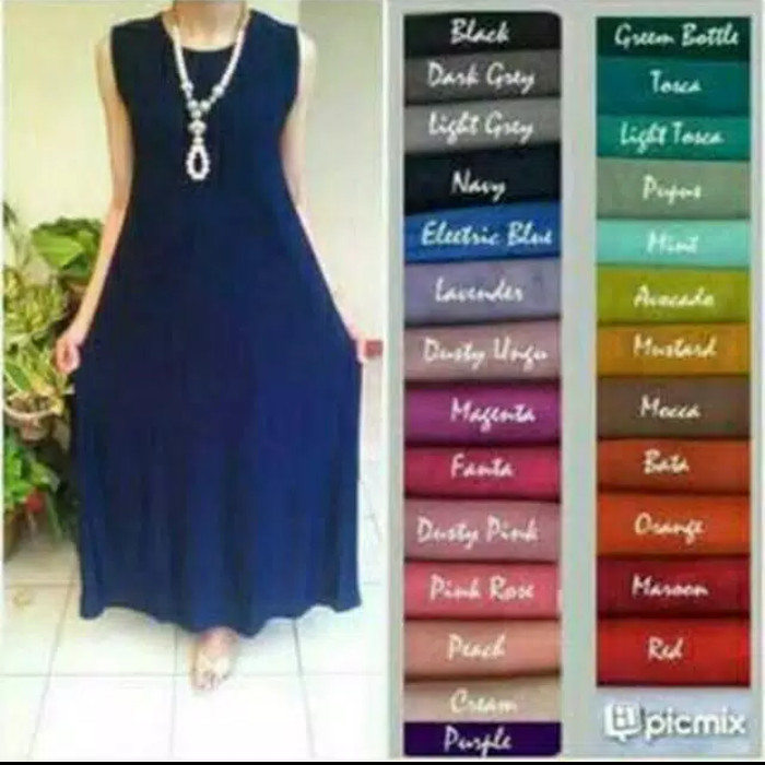 MANSET GAMIS BUNTUNG / TANPA LENGAN BAHAN JERSEY.