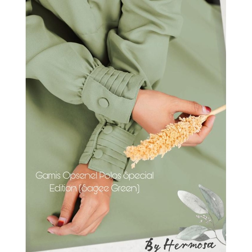 Gamis Polos Sage Green Bahan Wollycrepe-Gamis Syari Sage Green Opnesel Best Seller