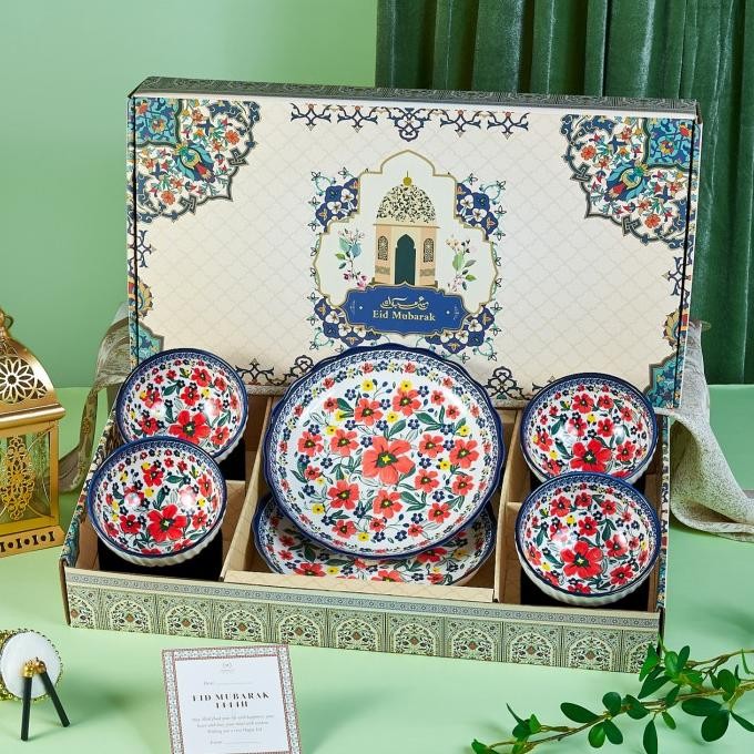 

New Item!, Ramadhan Gift Box Flower Bowl & Plate Hamper Parsel