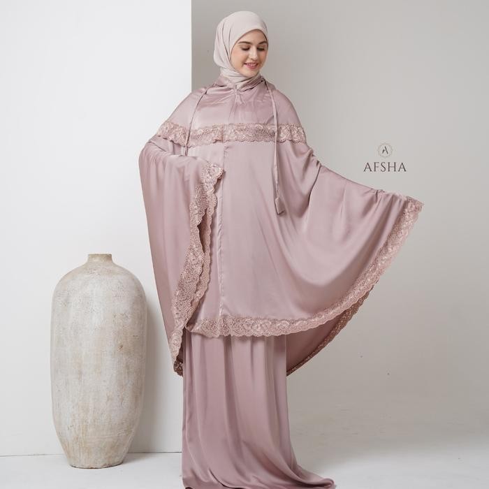 Afsha - Mukena Dewasa Shanum 2in1 Series (Free Sajadah, Pouch & Box Hampers)