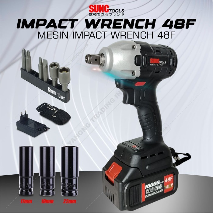 Mesin Impact Wrench Impact Baterai Cordless 48F SUNC TOOLS