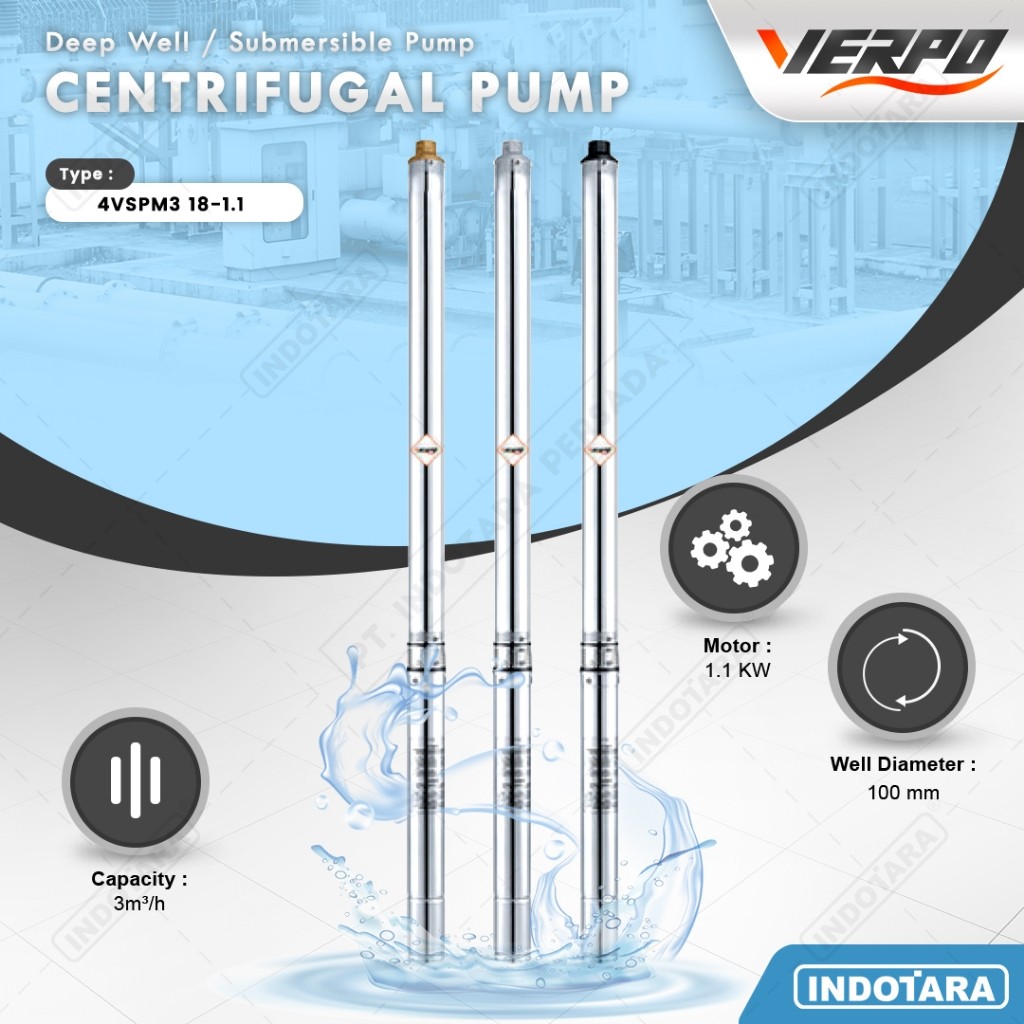 Pompa Satelit Deep Well/Submersible 3-4 Inch Verpo