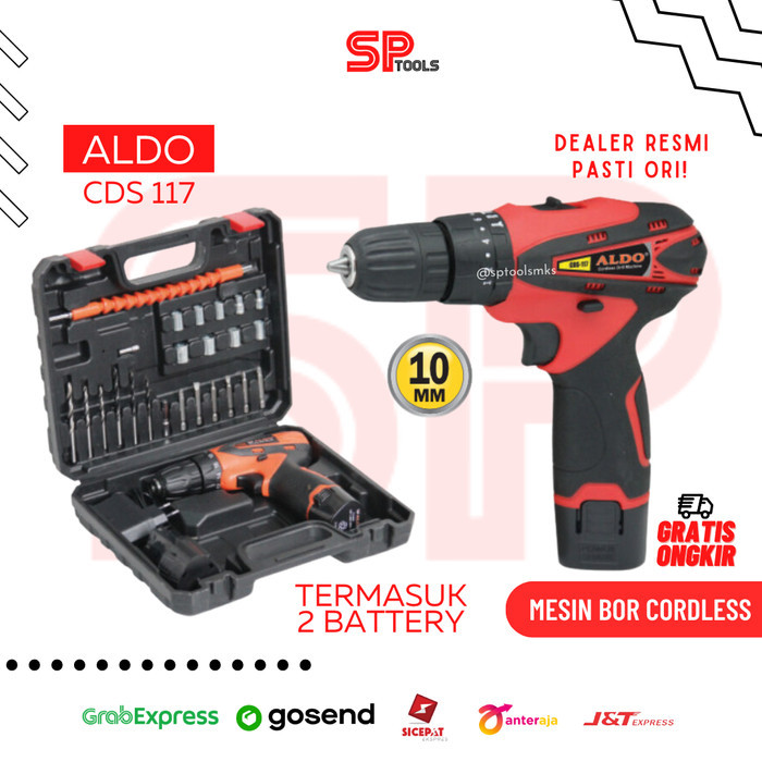 MESIN BOR BATERAI / CAS / CORDLESS / DRILL SET ALDO CDS 117 CDS117