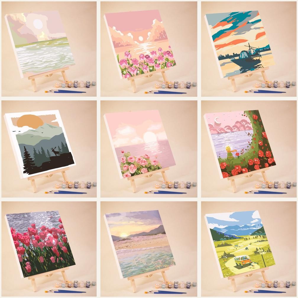 

Tre-57 Paint By Number 20Cm Nature Series Diy Painting Kit Canvas Paint Kit Digital Aesthetic Kanvas Lukis