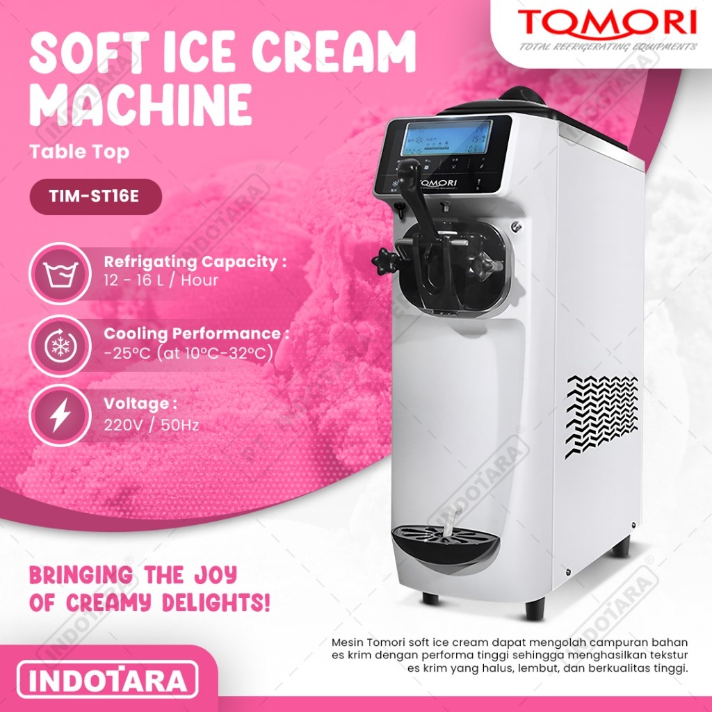 Tomori Mesin Soft Es Krim Slim Body TIM-ST16E Table Top