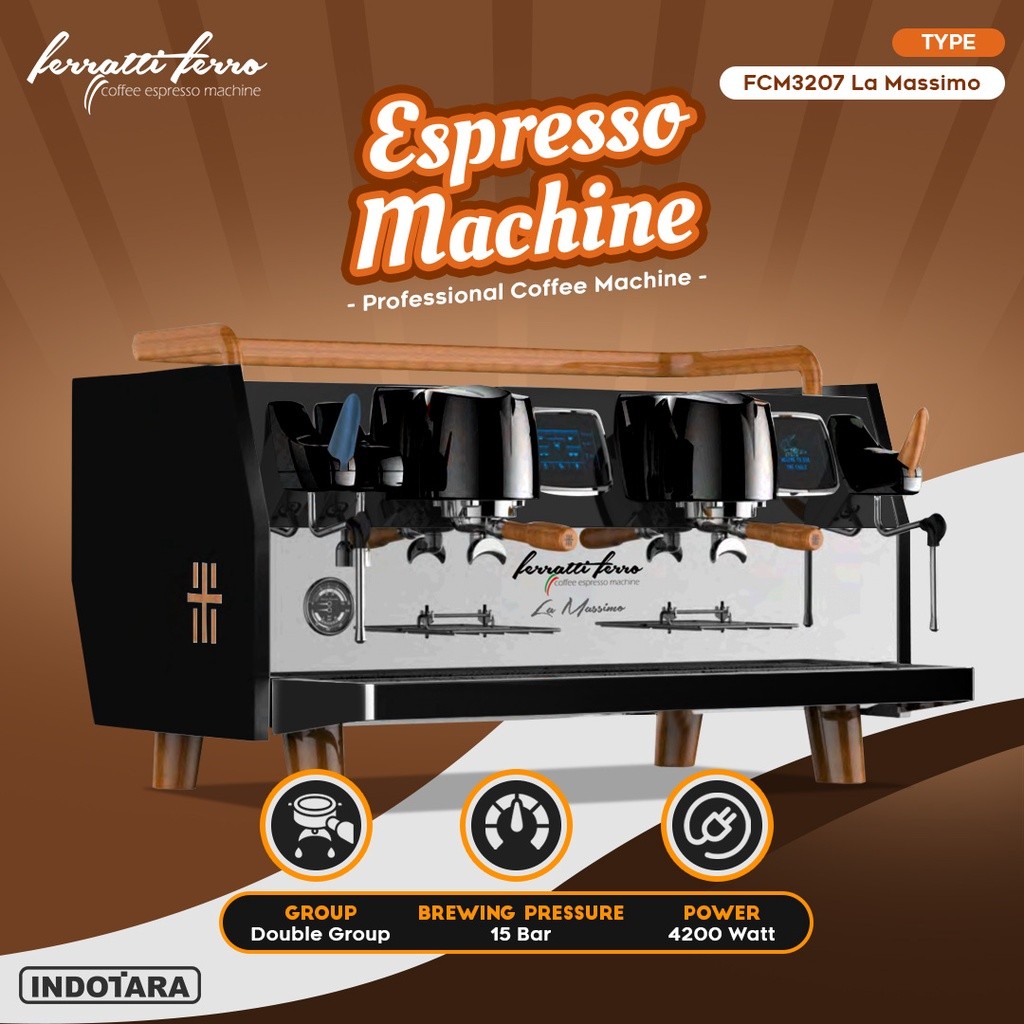 Mesin Kopi Espresso Ferratti Ferro FCM3207 La Massimo - Stainless Steel