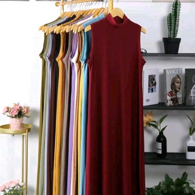 Inner Dress Yukensi Jumbo Xxxl Lengan Kutung/ Gamis Polos Tanpa Lengan/ Gamis Kutung / Baju Tanpa Le