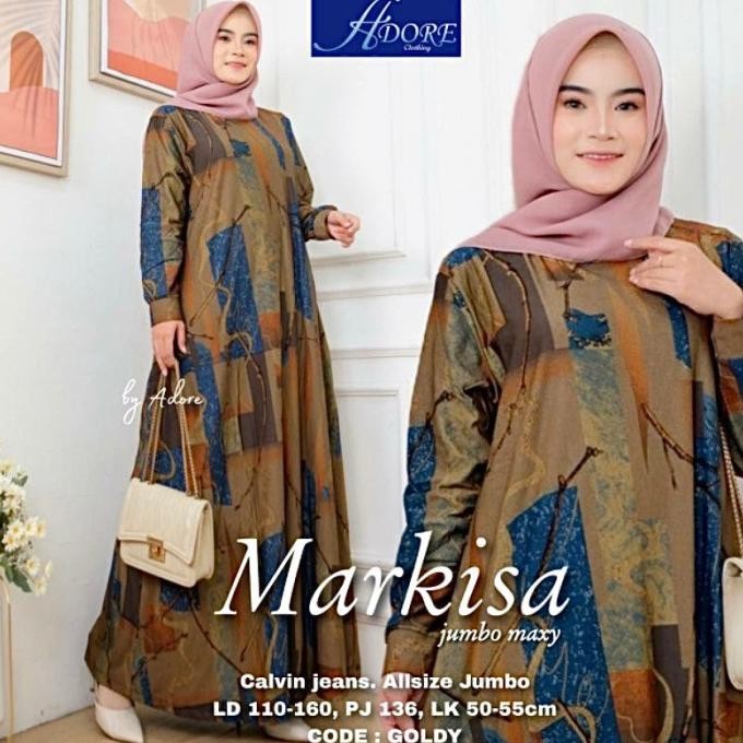 Gamis Kaos Calvin Jeans Wanita Muslim Jumbo Dress Panjang Elegan Mewah Best Seller