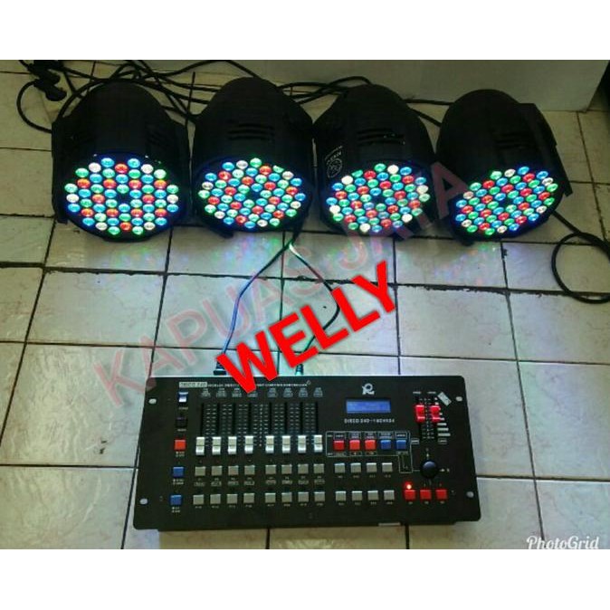 Grosir Paket 4 Lampu Parled 54X3W Rgbw + Mixer Dmx Disco 240 Redsun