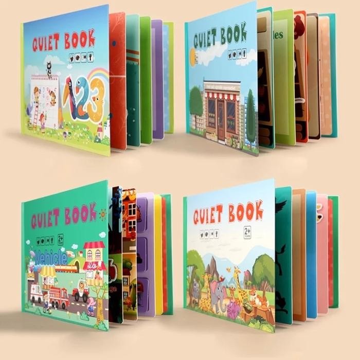 

Quiet Book - Busy Activity Velcro Montessori Toddler - Buku Aktivitas Edukasi Anak Pintar Balita