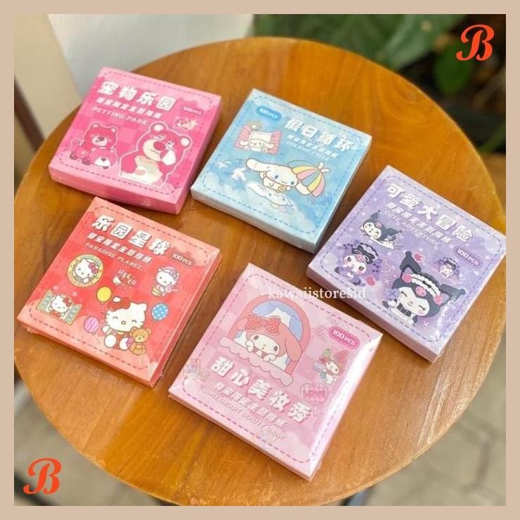 

| KK | STIKER BOX 100PCS KARAKTER KARTUN LOTSO CINNAMOROLL KUROMI MY MELODY