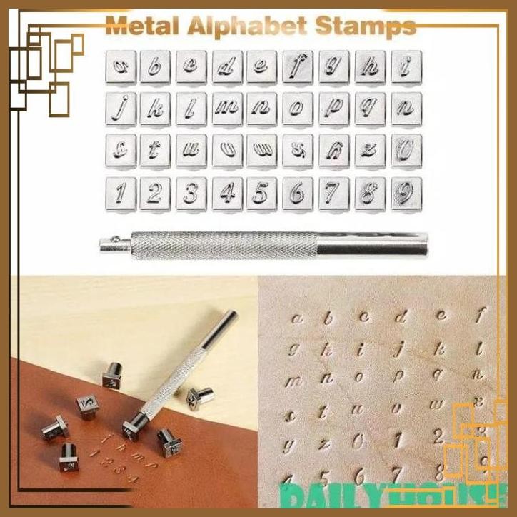 

[WMG] PUNCH STAMP DRIP LETTER ALFABET HURUF KECIL LATIN 36 PCS KULIT LEATHER