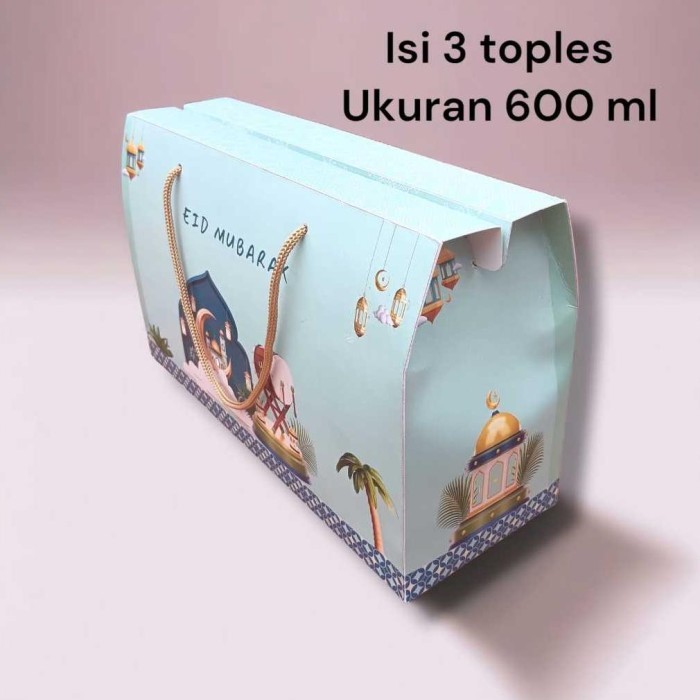

New! ISI 10 BOX HAMPERS LEBARAN IDUL FITRI MUAT 3 TOPLES JAR 500 - 750 ML - isi 3 toples Idul Fitri
