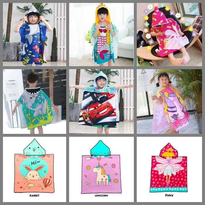Baju Handuk Anak Baju Handuk Ponco Renang Anak Handuk Hoodie Anak Kara