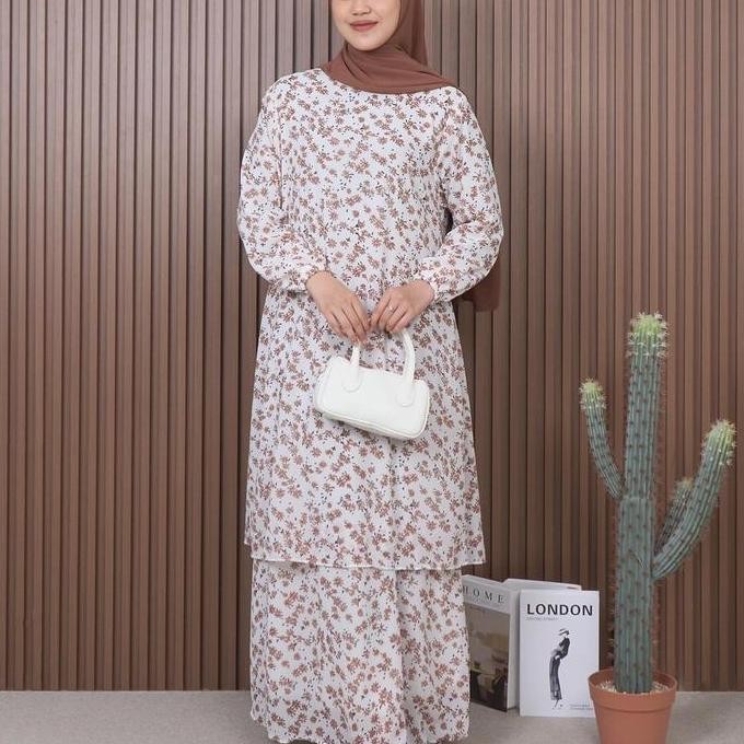 Famys - Gamis Malaysia Motif New Shiffon 000568  Muslim Wanita Promo