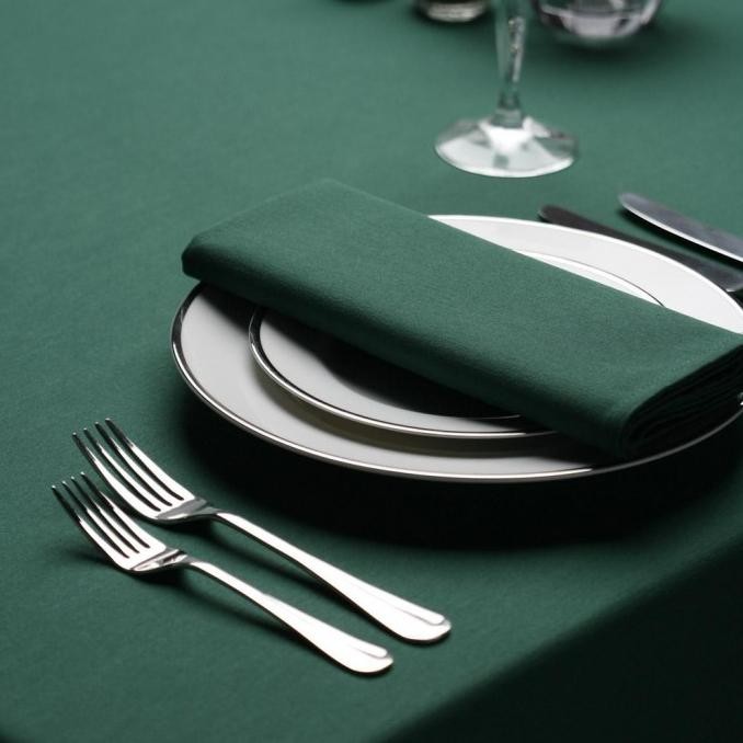 Taplak meja polos katun warna hijau tua napkin tapkin serbet makan GM