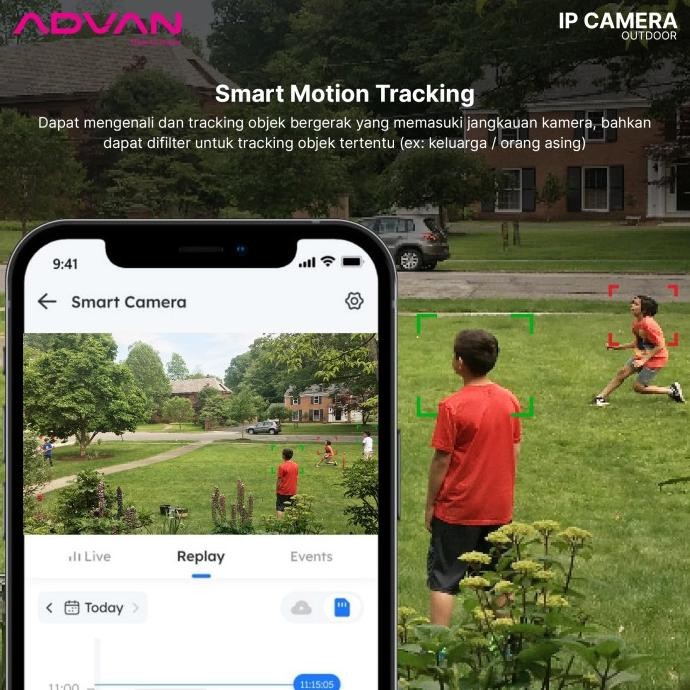 ADVAN Smart IP Camera Outdoor OD3 CCTV 3MP 2K Waterproof IP65 CCTV WIFI PTZ [terbaik]
