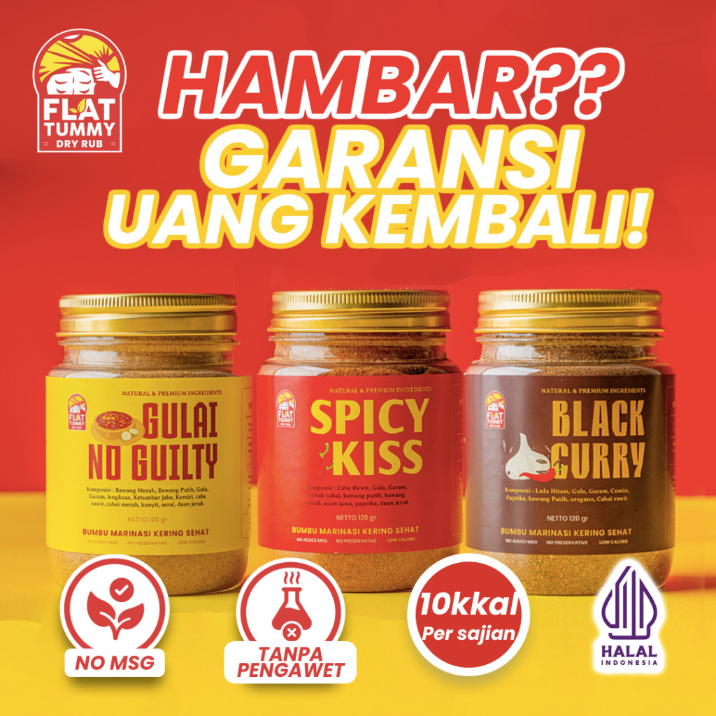 

Flat Tummy Paet 3 Bundle Bumbu Marinai Ering Rendah Al Healthy Dry Rub Ayam Erbaguna