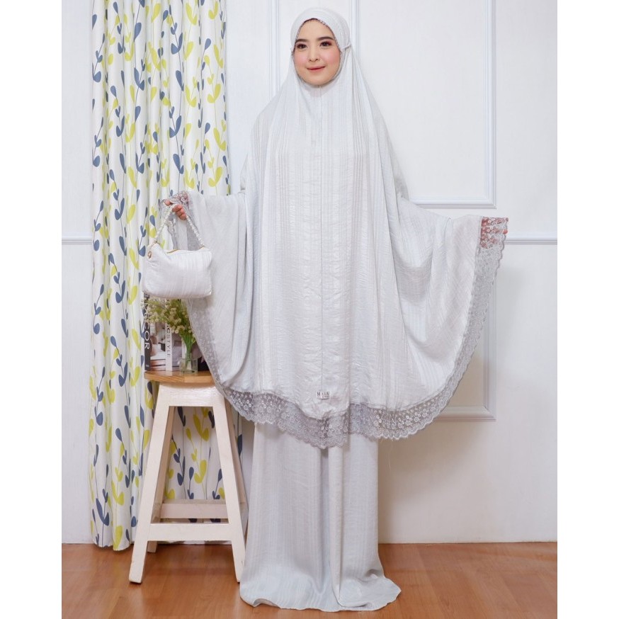 MAIA BY HASYA - Mukena Zara Umi Motif Salur Traveling 2in1 Premium Luxury Mewah Ekslusif
